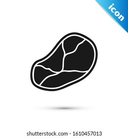 Black Steak meat icon isolated on white background.  Vector Illustration