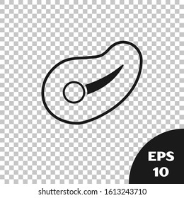 Black Steak meat icon isolated on transparent background.  Vector Illustration