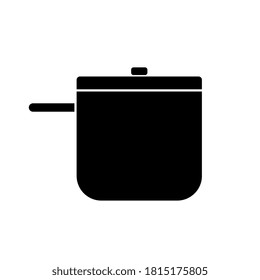 Black Steam Pot Icon Flat Design