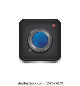 Black Steel Camera Interface Icon Button Stock Vector Royalty Free