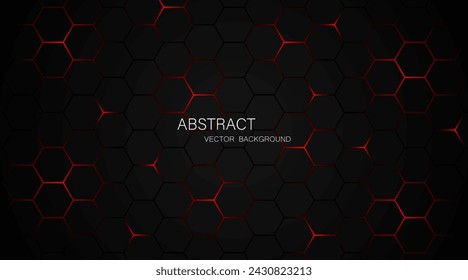 Fondo de malla de acero negro con líneas de resplandor rojo con espacio vacío para el diseño. Concepto moderno de la innovación de la tecnología.	