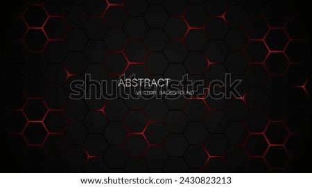 Black steel mesh background with red glow lines with empty space for design. Modern technology innovation concept. vector illustration background	