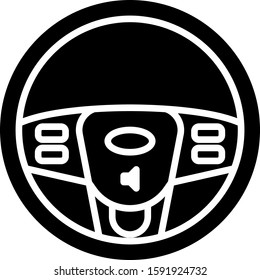 Black Steering wheel icon isolated on white background. Car wheel icon.  Vector Illustration