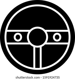Black Steering wheel icon isolated on white background. Car wheel icon.  Vector Illustration
