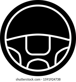 Black Steering wheel icon isolated on white background. Car wheel icon.  Vector Illustration