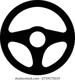 Volante preto no fundo branco simples condução transporte