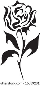 Black stencil image design, vector illsutration flower
