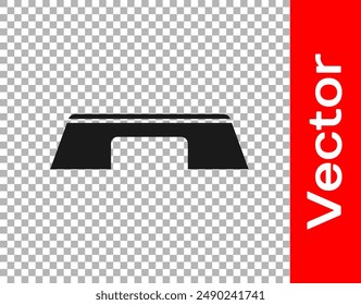 Black Step platform icon isolated on transparent background.  Vector