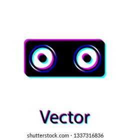 Black Stereo speaker icon isolated on white background. Sound system speakers. Music icon. Musical column speaker bass equipment. Vector Illustration