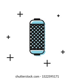 Black Stereo speaker icon isolated on white background. Sound system speakers. Music icon. Musical column speaker bass equipment.  Vector Illustration