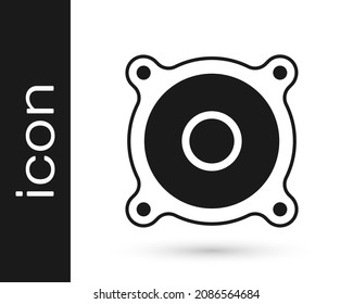 Black Stereo speaker icon isolated on white background. Sound system speakers. Music icon. Musical column speaker bass equipment.  Vector