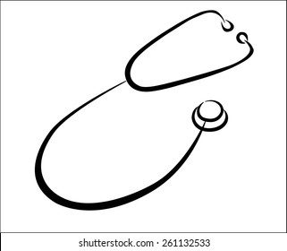 black stethoscope icon 