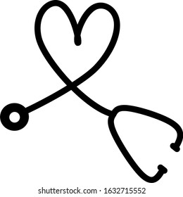 Black Stethoscope icon in trendy flat style. Stethoscope icon page symbol for your web site design Stethoscope icon logo, app, UI. Stethoscope icon Vector illustration, EPS10. Medical and Health Care 