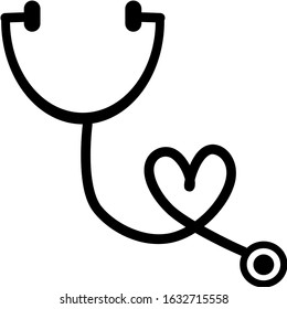 Black Stethoscope icon in trendy flat style. Stethoscope icon page symbol for your web site design Stethoscope icon logo, app, UI. Stethoscope icon Vector illustration, EPS10. Medical and Health Care 