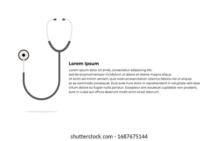 Black Stethoscope Logo Vector, Stethoscope Template Illustration