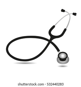 black stethoscope on a white background