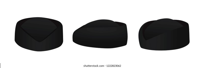 Black stewardess hat. vector illustration