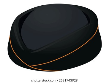 Chapéu de aeromoça preto. ilustração vetorial	
