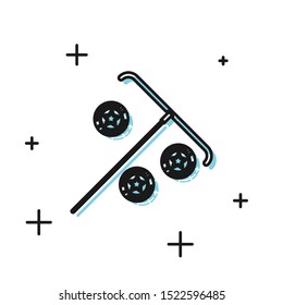 Black Stick for chips icon isolated on white background. Casino gambling.  Vector Illustration