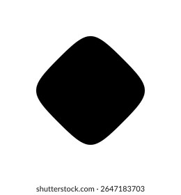 Black Sticker Logo Tag Emblem. Label Shape for Badge Design, Sale Offer, Original Product Mark, Branding Element. Black Rhombus Silhouette. Vector Illustration.