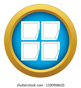 Black stickers icon blue vector isolated on white background for any design