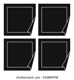 Black stickers icon. Simple illustration of black stickers vector icon for web