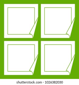 Black stickers icon white isolated on green background. Vector illustration