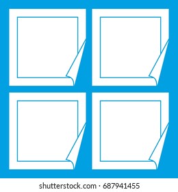 Black stickers icon white isolated on blue background vector illustration