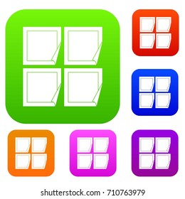 Black stickers set icon in different colors isolated vector illustration. Premium collection