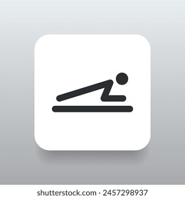 black stickman figure push up design icon concept