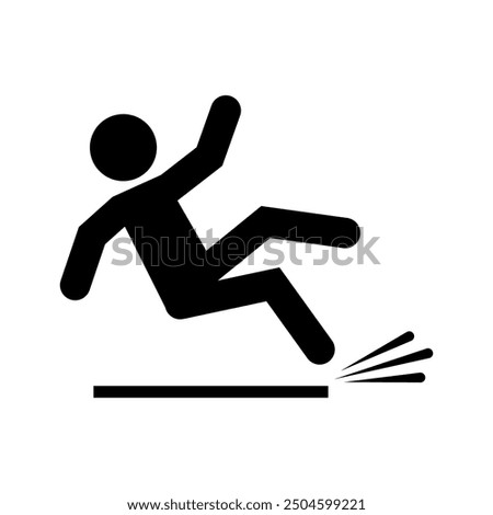 black stickman slips on the floor