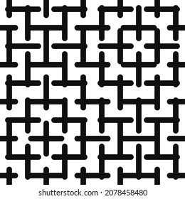 Palos negros sobre un fondo blanco. Vector con laberinto o malla negra.