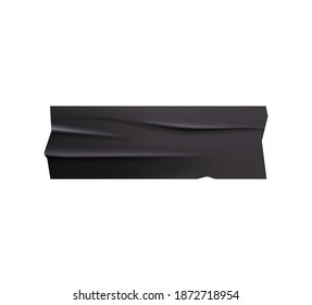 Black sticky adhesive tape realistic with torn vector illustration