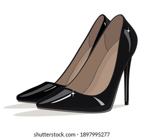 Black Stiletto Heels Vector Illustration