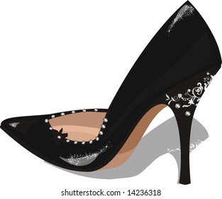 black stiletto shoe