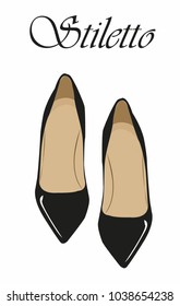 black stiletto vector