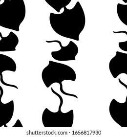 black stingray hand drawn seamless pattern. Marine background vector. Colorful illustration of overlapping background. Decorative cute wallpaper, good for print, fabric, wrapping paper.
