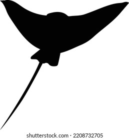black stingray silhouette vector logo