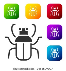 Black Stink bug icon isolated on white background. Set icons in color square buttons. Vector