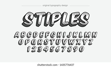 Black Stiples Artistic Font Typography