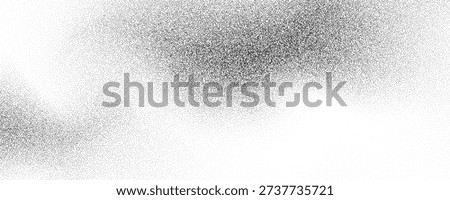 Black stippled sand wavy texture. Sandy dotted gradient wave background. Gritty backdrop with specks, particles, granules. Grunge grain noise speckle wallpaper for banner, poster, brochure. Vector