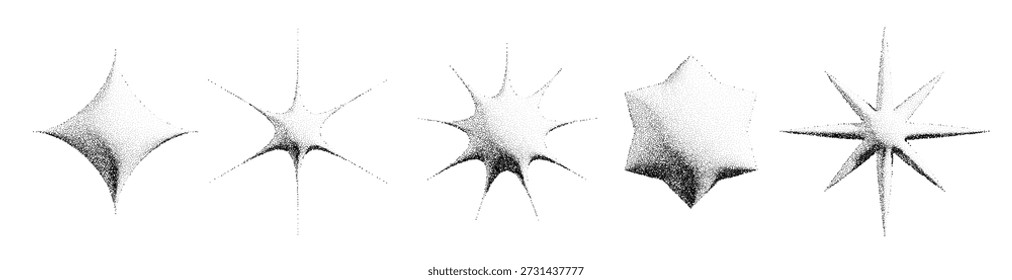 schwarz stippled star set d dotted textured flares 