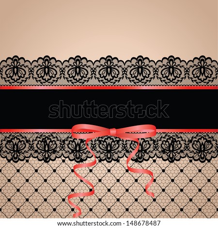 Black stocking with lace garter