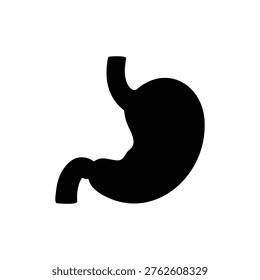 Black stomach silhouette icon vector flat design.