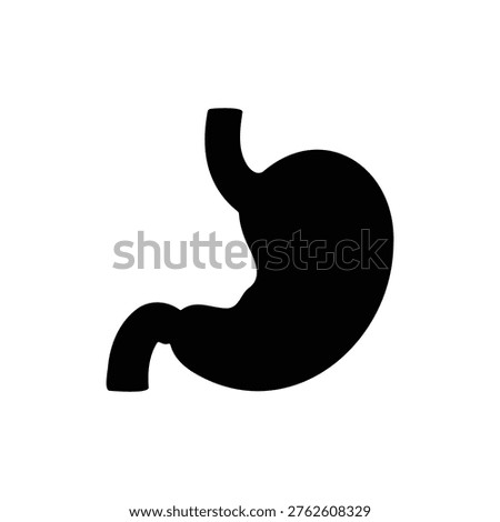 Black stomach silhouette icon vector flat design.