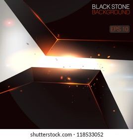 Black stone background - vector illustration.
