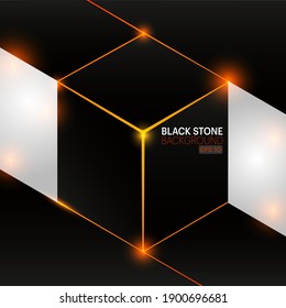 Black stone background - vector illustration.