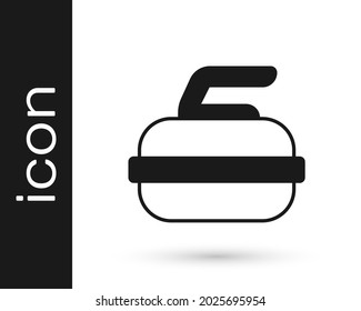 Black Stone for curling sport game icon isolated on white background. Sport equipment.  Vector