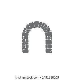 Black Stone Gate Icon Logo Vector Illustration