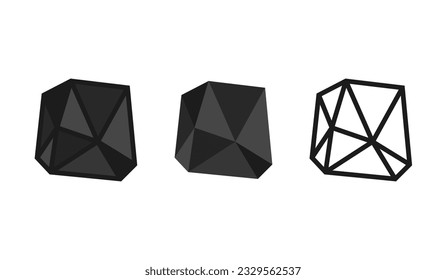 icono o logotipo de piedra negra, ilustración vectorial